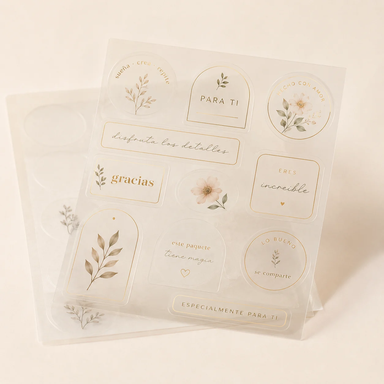 Stickers en papel transparente | Tamaño Carta