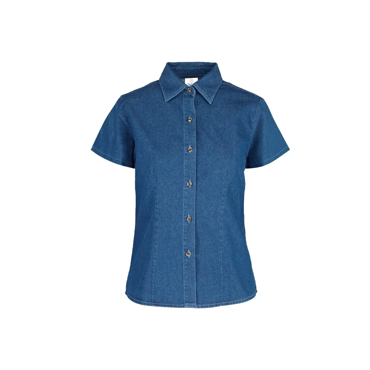 Camisa Mezclilla Manga Corta de Dama | 100% Algodon